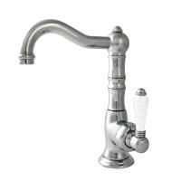 Nicolazzi P.m. Blanc A Смеситель для раковины однорычажный, с донным клапаном, !открыть воду -рычаг влево! ручки состаренная керамика, цвет: хром