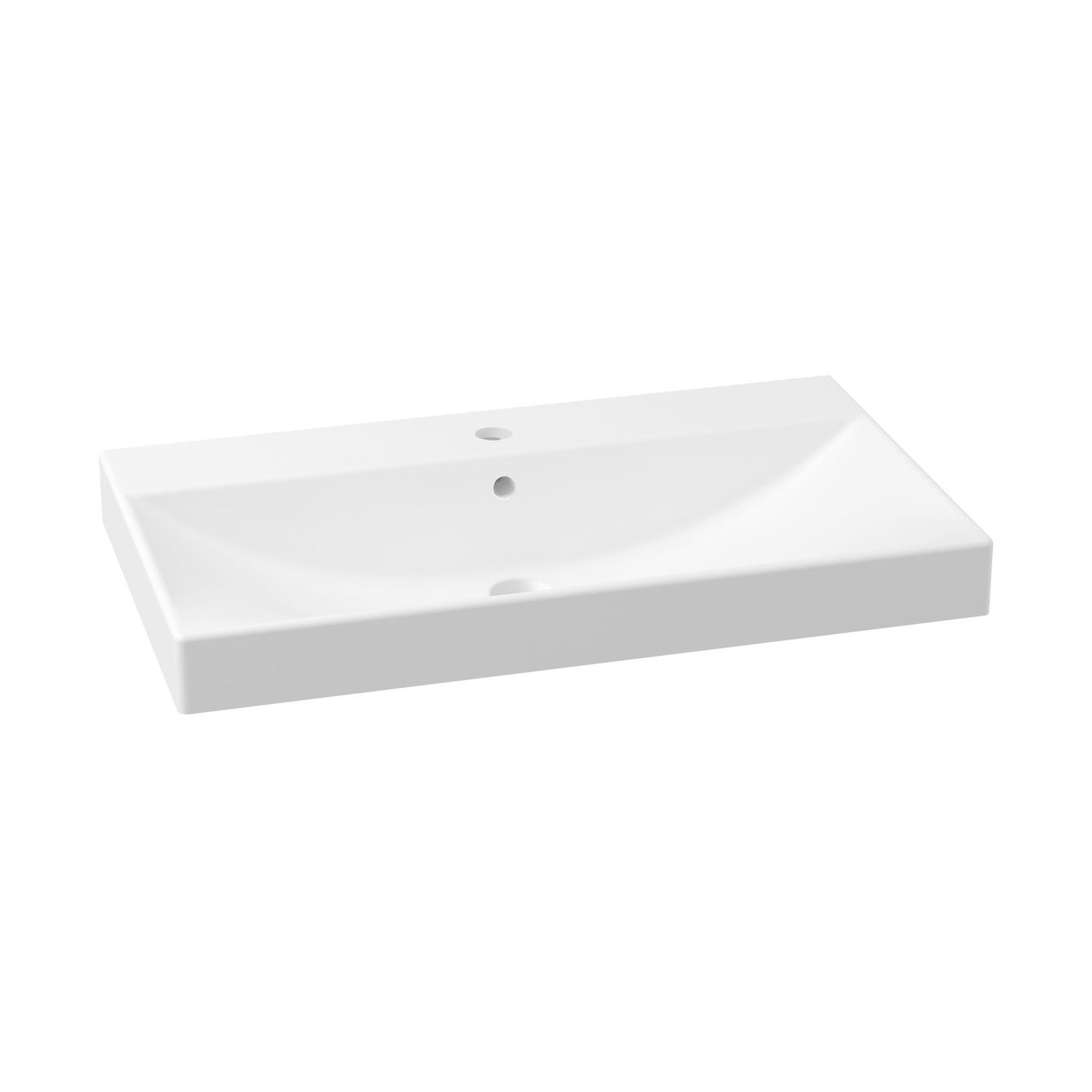 Комплект 2 в 1 Lavinia Boho Bathroom Sink 21510414, врезная фарфоровая раковина 80 см, смеситель с донным клапаном