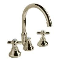 Devon City Смеситель для раковины высокий  на 3 отв. с донным клапаном, цвет: светлое золото