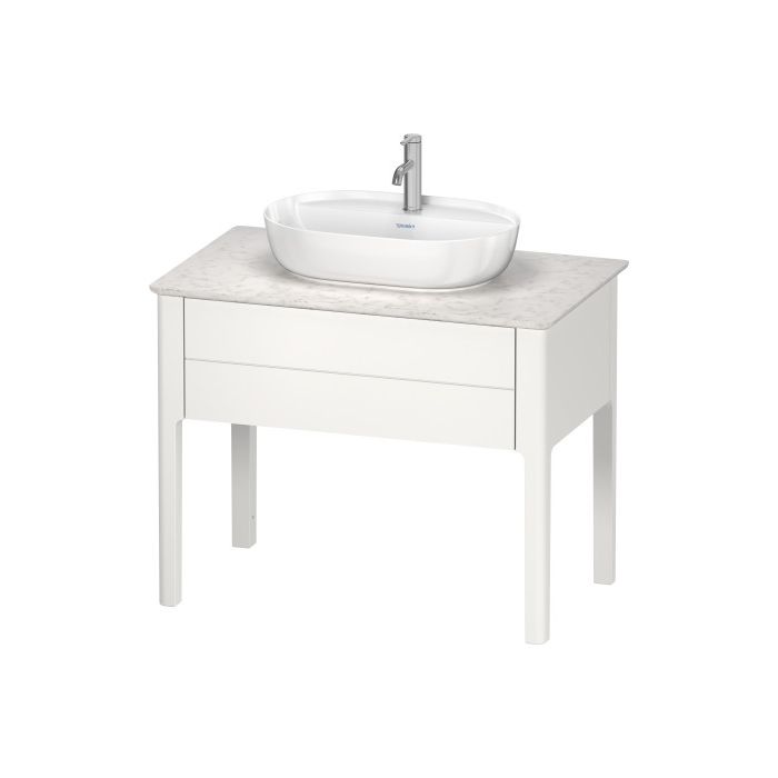 Раковина, Duravit, Luv, ширина, мм-600, глубина, мм-400, высота, мм-140, тип установки-накладной, отверстия для смесителя-одно, материал-керамика, крепёж-есть, цвет-белый, артикул 0380600000