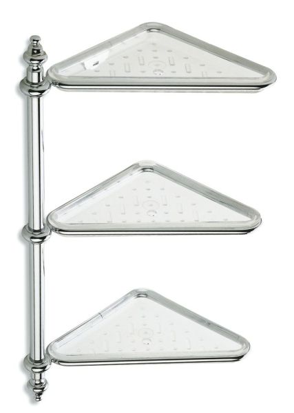 Stil Haus Elite, угловая 3-х уровневая полка из пластика, цвет хром