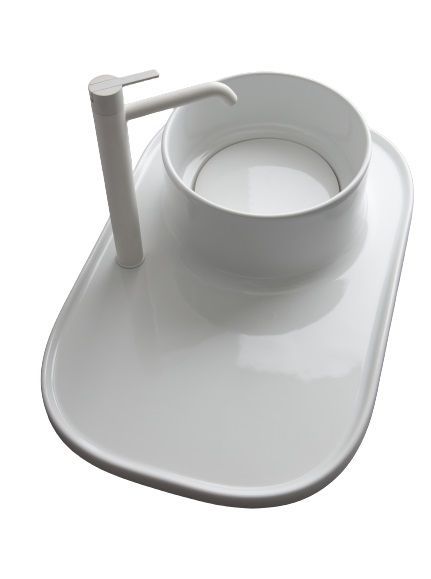 White Ceramic Upper, накладная раковина 70x45х16h см, с накладкой, без отверстия п/с, цвет белый глянцевый