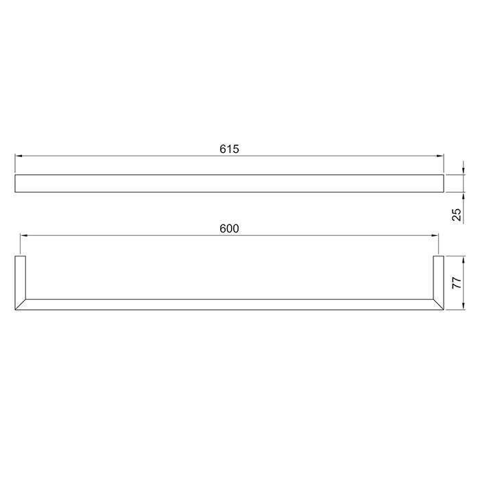 Fantini Linea Нержавеющая Сталь Полотенцедержатель 600мм, цвет: матовая натуральная сталь
