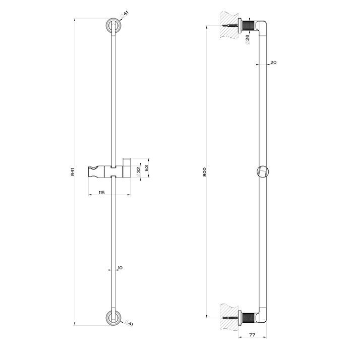 GESSI INCISO Штанга для душа, цвет: золото
