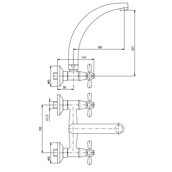 Смеситель универсальный Rav Slezak Morava MK102.5/3