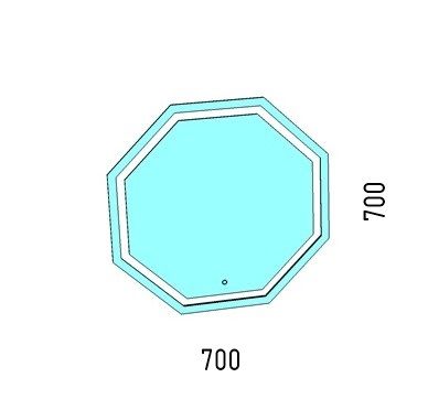 Зеркало LED "Каре 700х700" 8 граней, сенсор