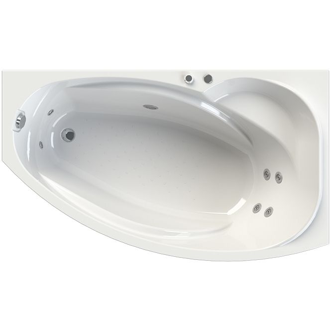 Акриловая ванна Radomir Wachter София 169x99 форсунки Хром L с гидромассажем