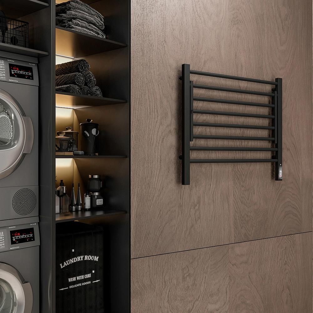 Полотенцесушитель электрический с полкой Terminus Горизонт П8 60х60 КС, черный муар, артикул 4670078543523