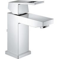 Смеситель для раковины GROHE Eurocube с донным клапаном и низким изливом, хром (23127000) Смеситель для раковины GROHE Eurocube с донным клапаном и низким изливом, хром (23127000)