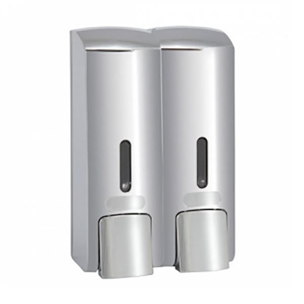 HOTEL Двойной дозатор мыла, 300мл x 2, пластик, хром