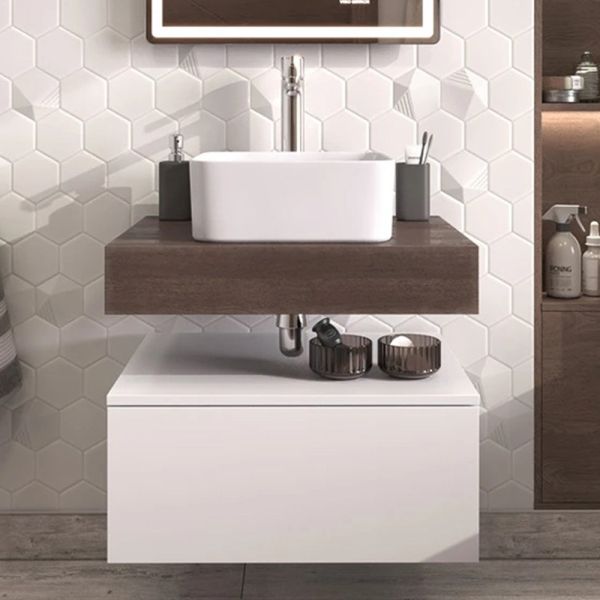 Тумба подвесная без столешницы Velvex Unit tp.UNI.50.1Y белый глянец, 50 см