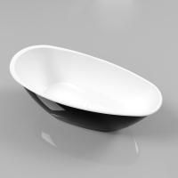 Ванна WHITECROSS Spinel B 155x73 (черный/белый глянец) иск. камень