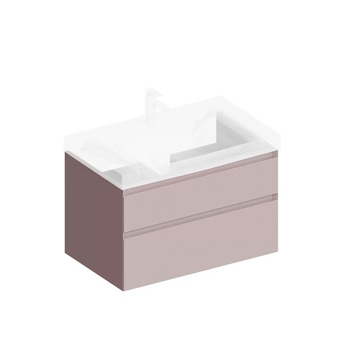 Тумба CUBO подвесная с ящиками 80, мальва матовая