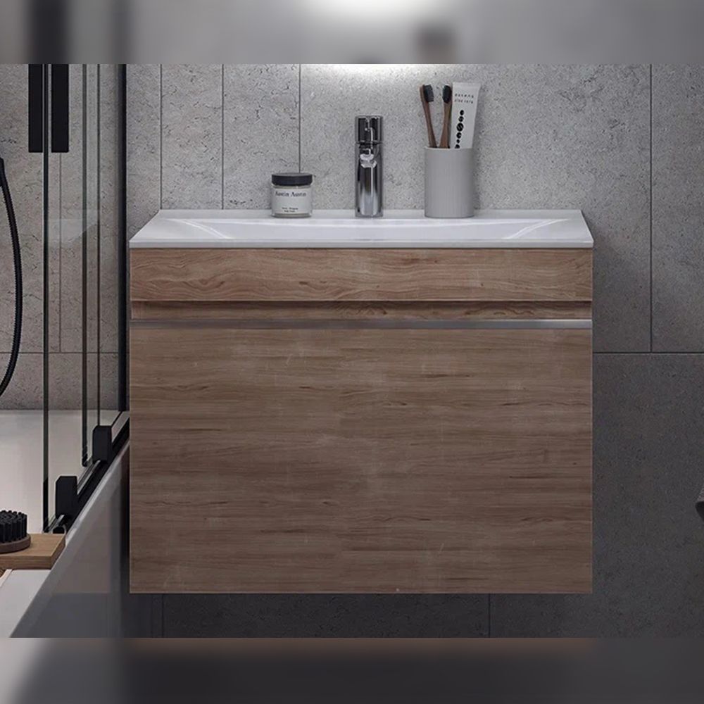 Тумба под раковину подвесная Velvex Pulsus tp.PUL.PUL.70.1Y дуб сонома, 70 см, артикул tp.PUL.PUL.70.1Y дуб сонома