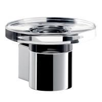 Мыльница, Emco, System2, ширина, мм-108, глубина, мм-110, высота, мм-72, тип установки-подвесной, материал-хрусталь, без декора, цвет-хром