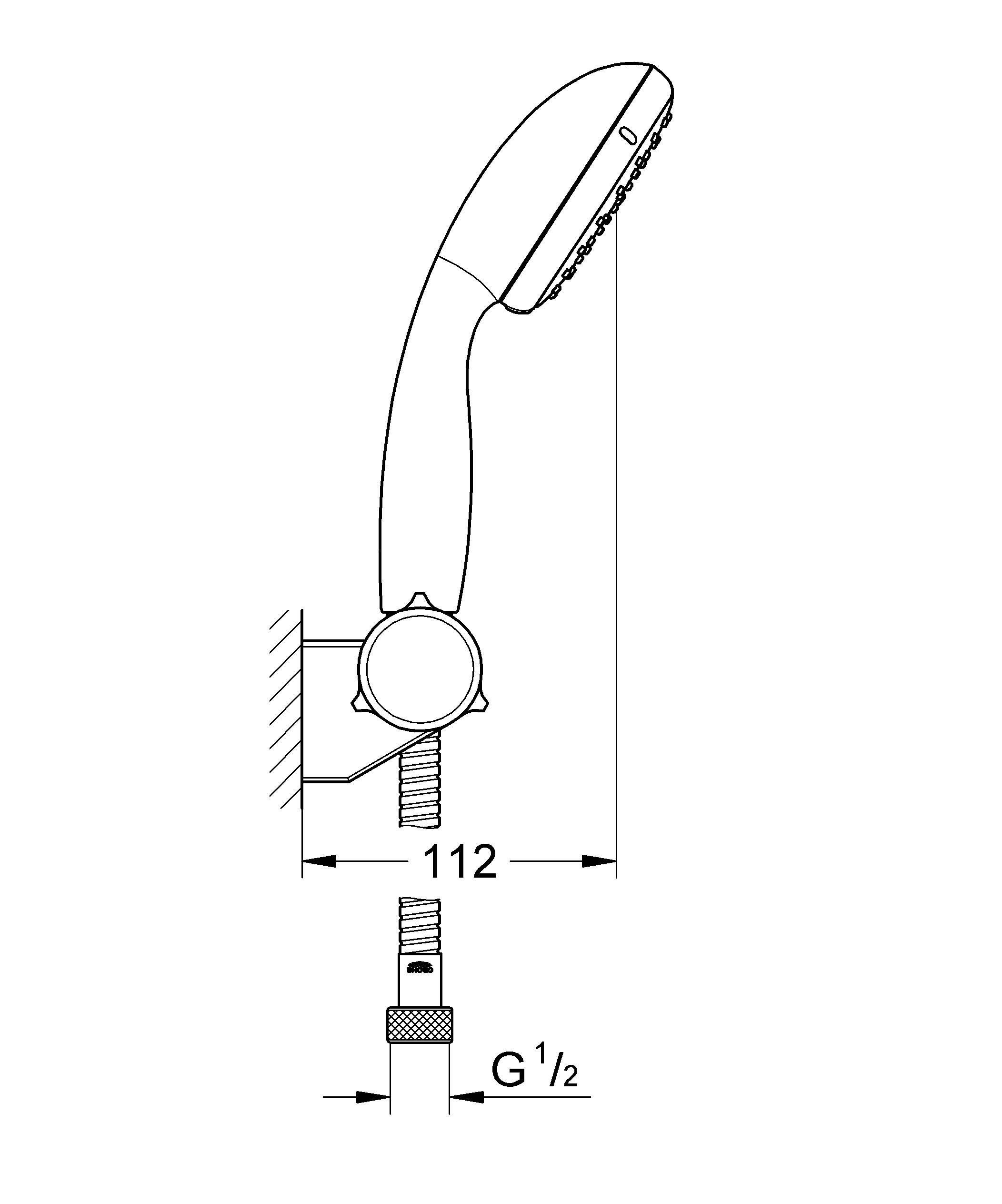 Душевой набор GROHE New Tempesta II, 5,7 л/мин, хром (2760110E)