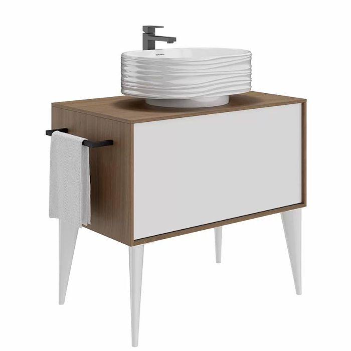 Раковина ARTBASIN Sabbia накладная 50, белая глянцевая