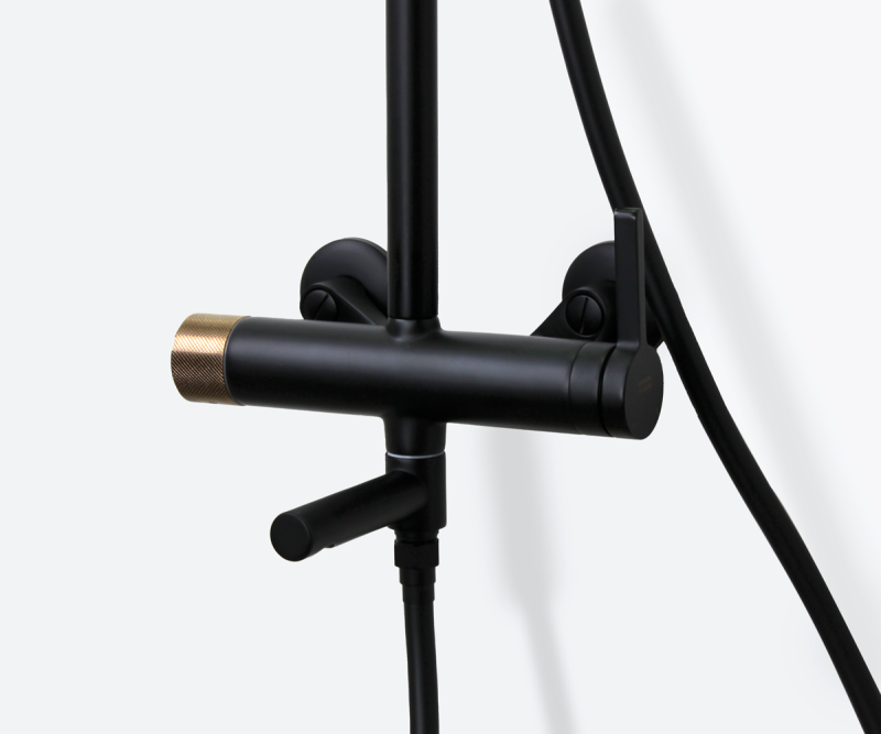 Душевая система Bronze de Luxe AVANTGARDE 2039RGB, черный/розовое золото, артикул 2039RGB