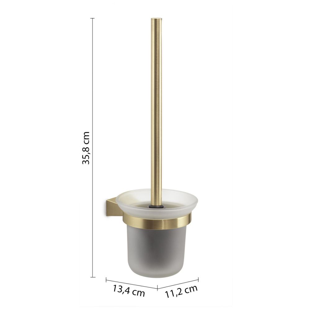 Gedy Tonale, настенный стеклянный ерш, цвет матовое золото, артикул TN33/03(88)