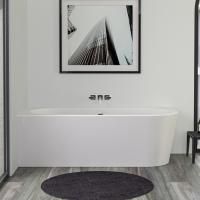 KNIEF Wall Corner R Ванна в левый угол 180х80х60см, с компл. крепл.к стене, без сл-перелива, цвет бел