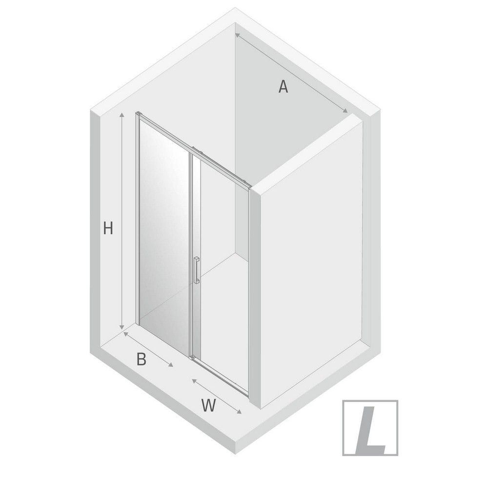 Дверь в нишу NEW TRENDY PRIME 110x200 D-0300A (хром)