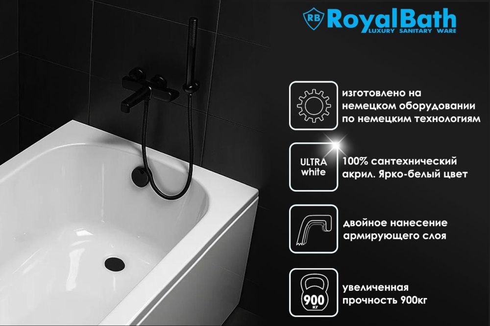 Акриловая ванна Royal Bath  VIENNA RB953505 170x75x63, артикул RB953505