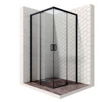 Душевой уголок Ambassador Queen Black 11011203, квадратный, профиль черный, 90х90 см