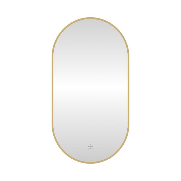 Зеркало с подсветкой LED Fixsen FX-3120G овальное 50х120 см, золотой сатин