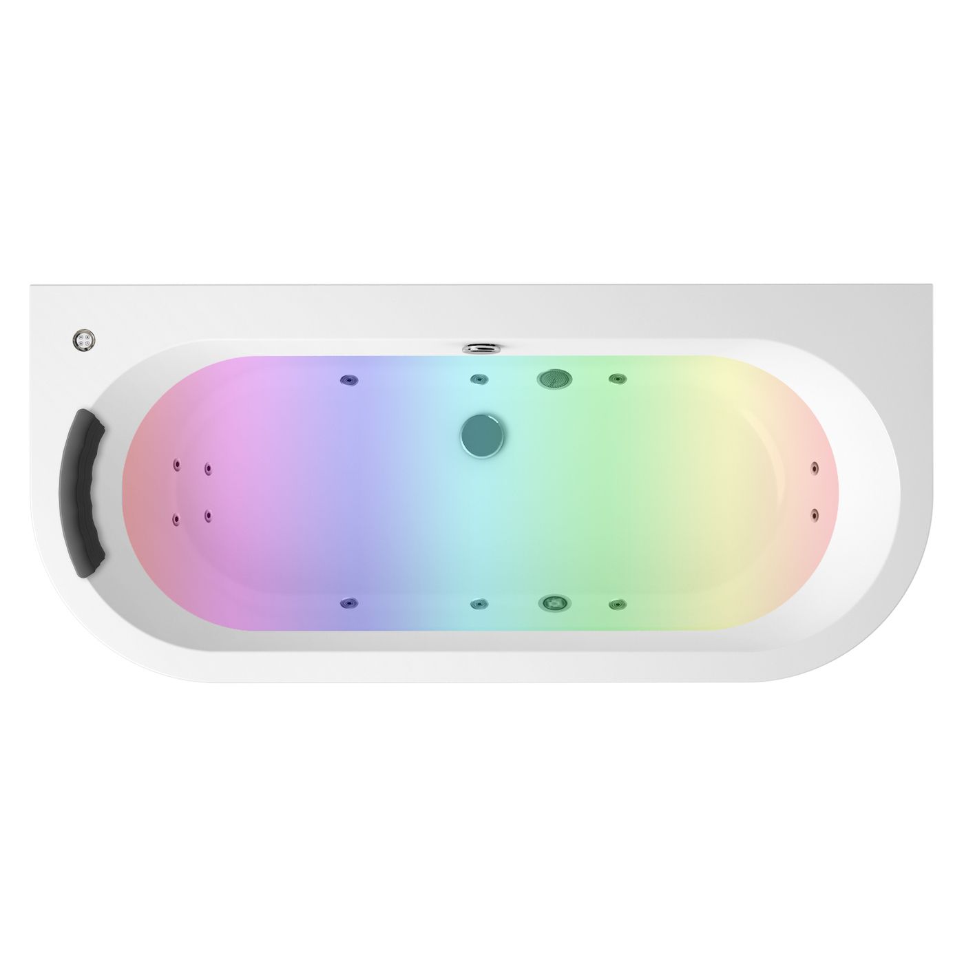 Гидромассажный комплект с хромотерапией 5 в 1 Lavinia Boho Art 36260H0C, акриловая ванна 170x75 см, ножки с монтажным набором, подголовник, хромотерапия, гидромассаж