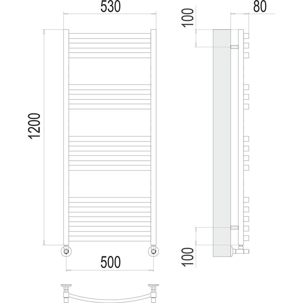 Полотенцесушитель водяной Terminus Палермо П15 50х120