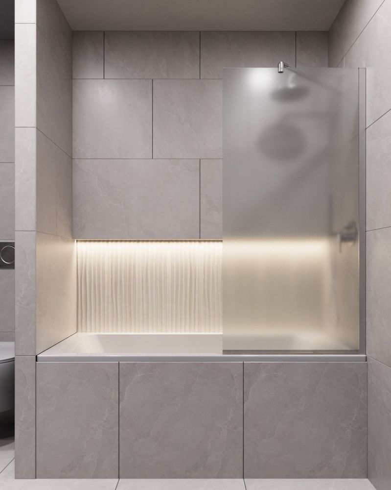 Шторка для ванны Timo TC-60/00F-8 в узком профиле 1400*600, стекло матовое 8 мм (T16), артикул T16