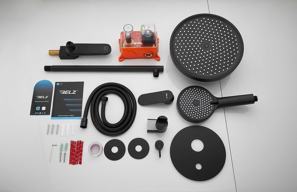 Душевая система встраиваемая BELZ B80713-7, черный, артикул B80713-7