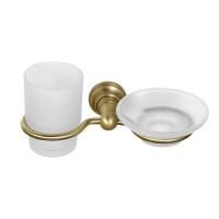 Комплект DIAMOND: Мыльница и стаканчик, с бронзовым креплением, Sapho