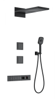 Душевая система с термостатом встраиваемая WONZON & WOGHAND, Черный матовый (WW-D4538-A-MB)