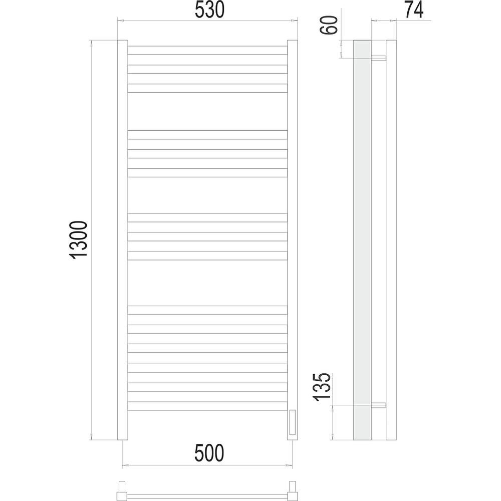 Полотенцесушитель электрический Terminus Ното П15 50х130, артикул 4670078526953