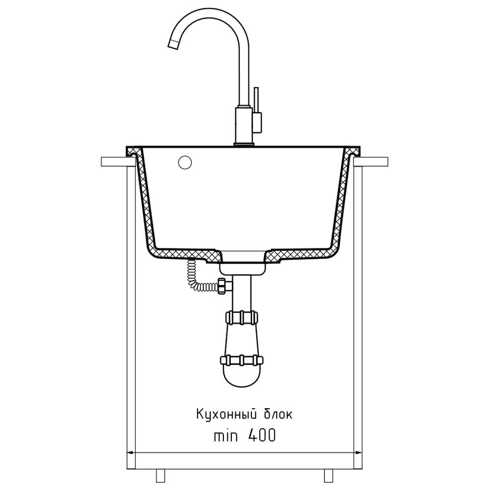 Кухонная мойка GranFest URBAN 4540, серый, артикул 4540 серый