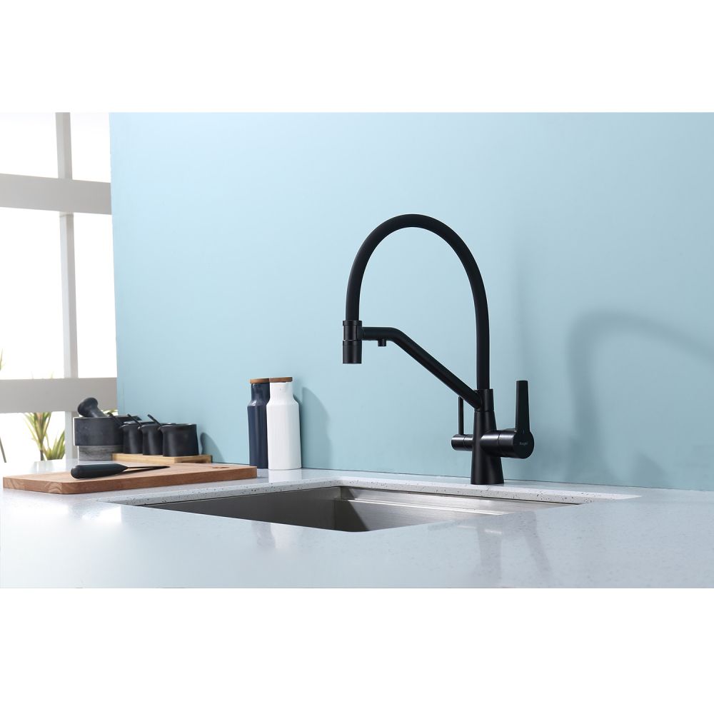 Смеситель для кухни с подключением фильтра Raglo R80.62.06, черный