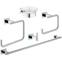 Набор аксессуаров GROHE Essentials Cube (5 предметов), хром (40758001) Набор аксессуаров GROHE Essentials Cube (5 предметов), хром (40758001)