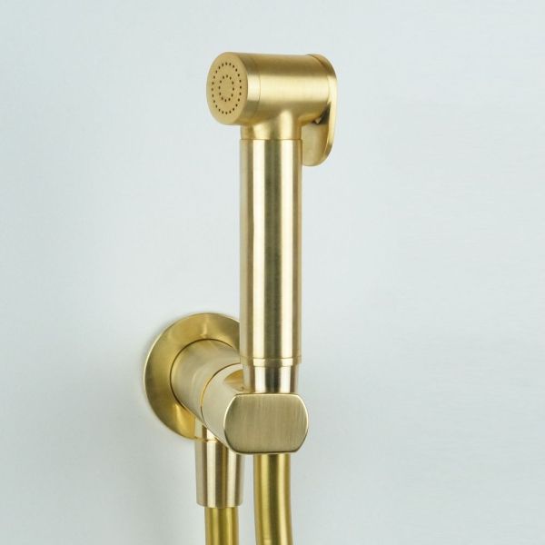 Daniel Suvi, комплект гигиенического душа с прогрессивным картриджем, цвет зачищенное золото