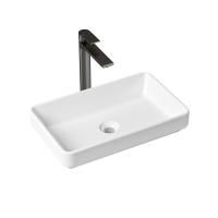 Комплект 2 в 1 Lavinia Boho Bathroom Sink Slim 21510012, накладная фарфоровая раковина 55 см, смеситель