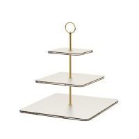ADJ Сервировочная стойка, 30x30xH35 см.,ручка Круглая, цвет: белый, фурнитура золото