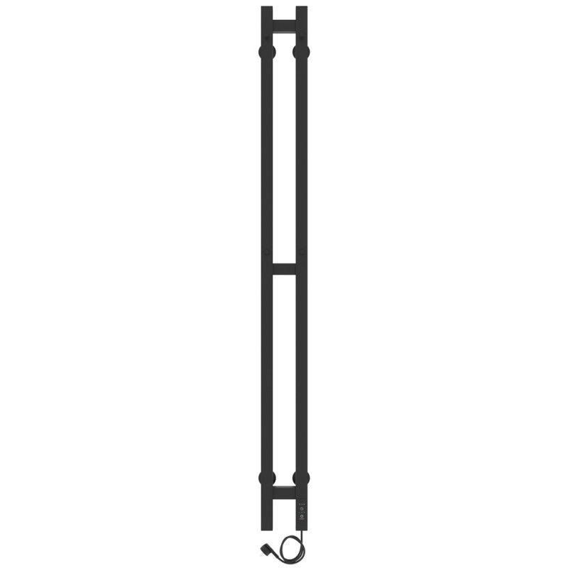 Полотенцесушитель электро "Прайм ЧКЧ 80х1200 ДУЭТ", черный муар, правый