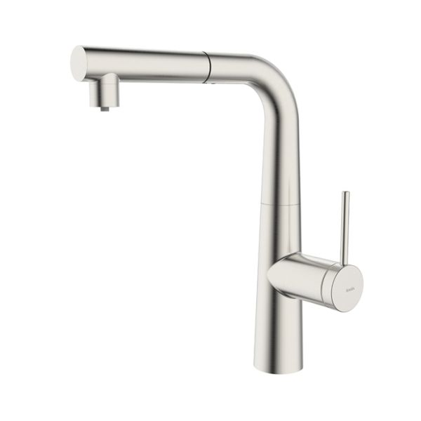 Смеситель для кухни IDDIS Pure с фильтром и выдвижным изливом, сатин (PURBNPFi05N)