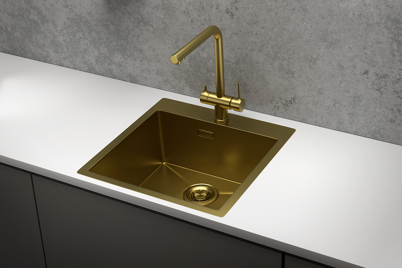 Кухонная мойка GRANULA (5151, ЗОЛОТО САТИН), артикул 5151, ЗОЛОТО САТИН