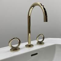 THG Collection O Смеситель для раковины, 3 отв., цвет: Soft gold