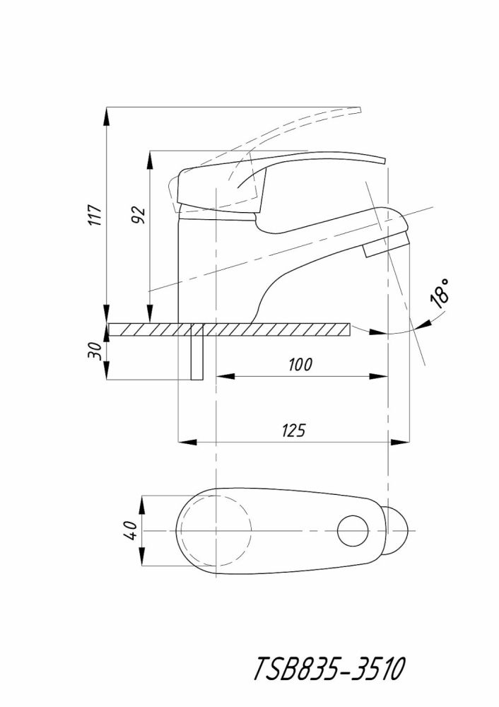 Смеситель для раковины TSARSBERG (TSB-835-3510) тип См-УмОЦБА, артикул TSB-835-3510