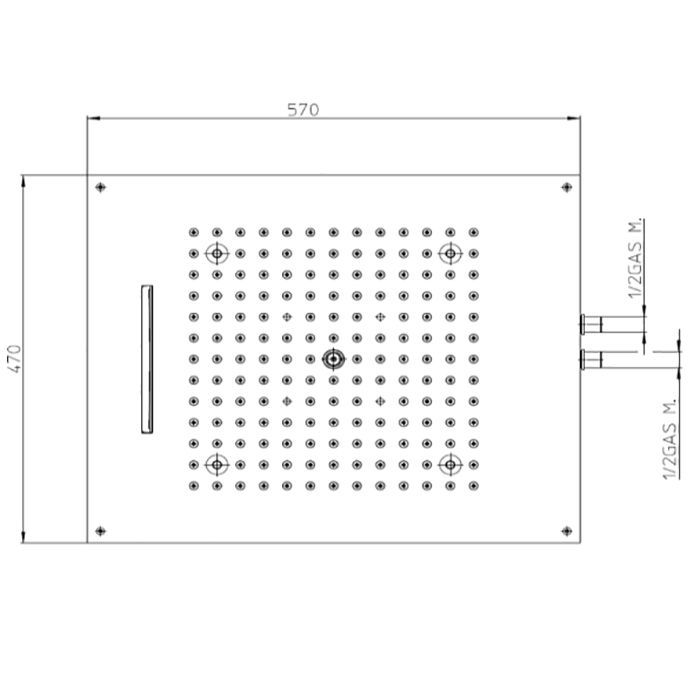 BOSSINI DREAM/2 Верхний душ 570 x 470 mm, с 4 LED RGB, 2 режима (дождь, каскад), блок питания/управления, Cromoterapia, цвет: золото BOSSINI DREAM/2 Верхний душ 570 x 470 mm, с 4 LED RGB, 2 режима (дождь, каскад), блок питания/управления, Cromoterapia, цвет: золото