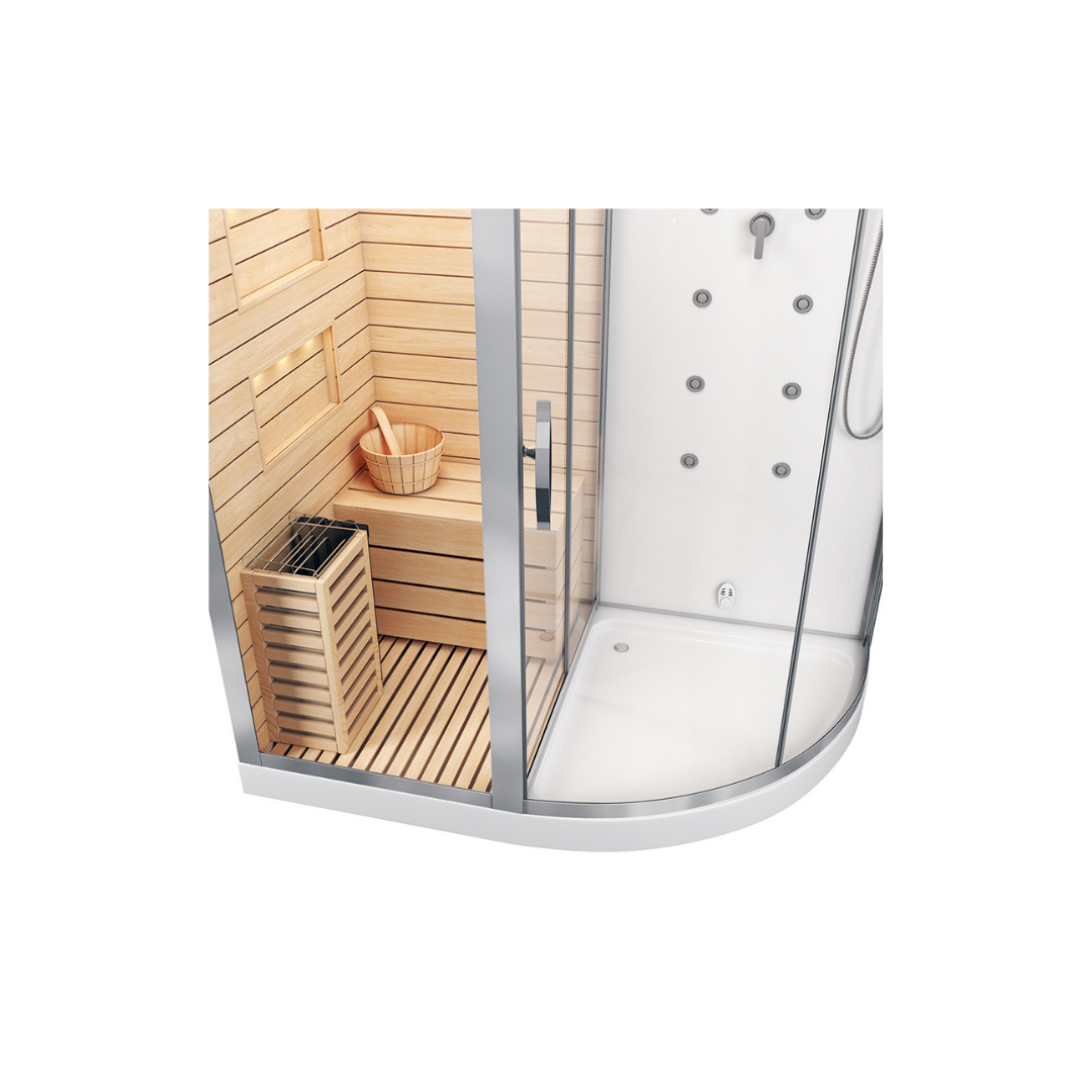 Сауна  LUGANO-L White комбинированная 2в1 Cerutti SPA 1800x1100x2230 Сауна  LUGANO-L White комбинированная 2в1 Cerutti SPA 1800x1100x2230