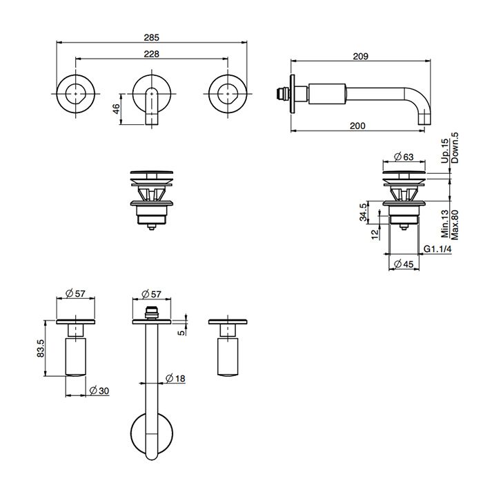 FIMA|Carlo Frattini SO Ручки для смесителя (2 шт.), цвет золото FIMA|Carlo Frattini SO Ручки для смесителя (2 шт.), цвет золото