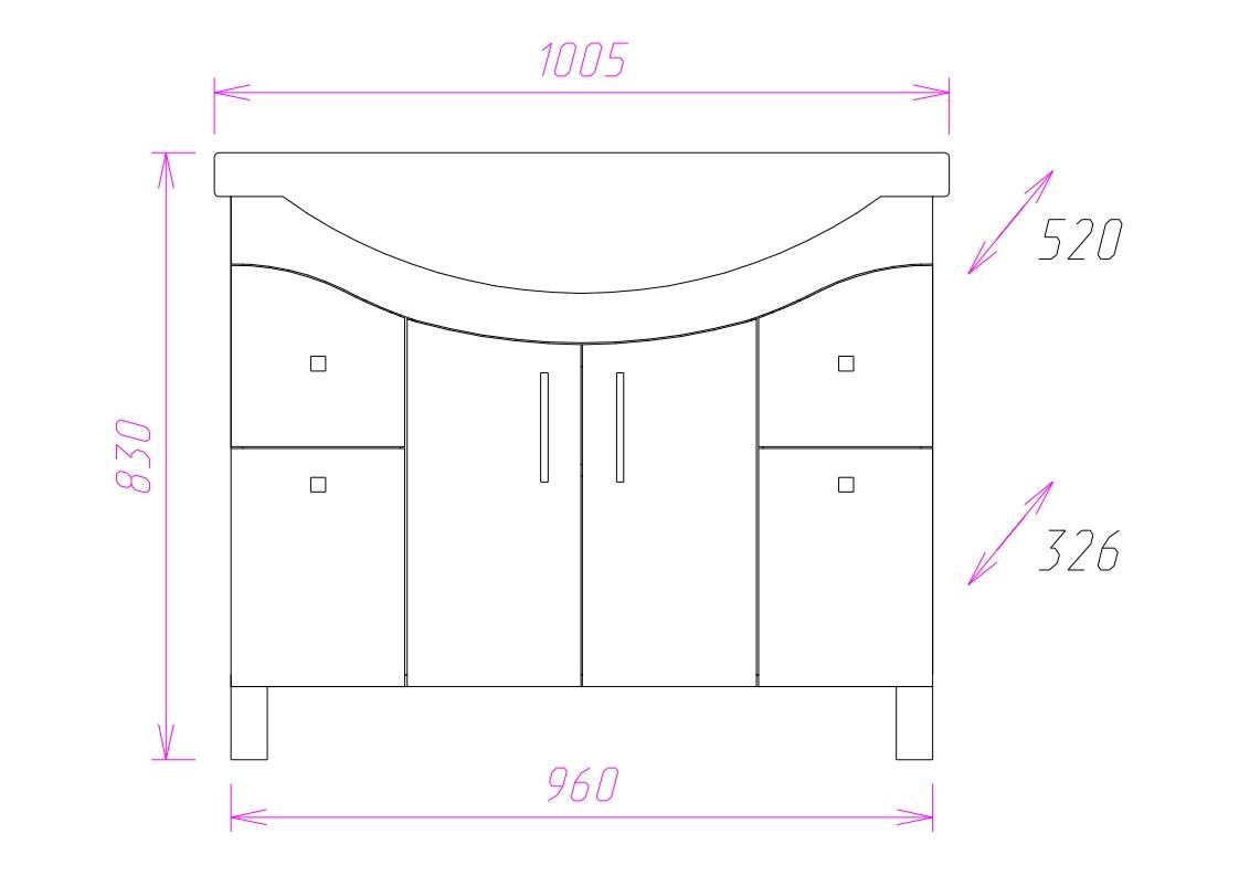 Тумба Onika Эльбрус 100 напольная, белая (ум. Эльбрус 100)
